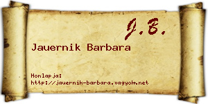 Jauernik Barbara névjegykártya